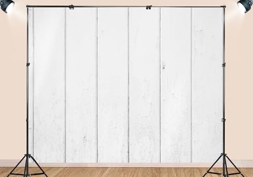 15X10ft Fabric White Painted Wood Plank Backdrop Clean Bright Rustic Texture Background for Newborn Baby Shower Party Decorations Wall Hanging Tapestry Photo Studio Props - size: 15X10ft