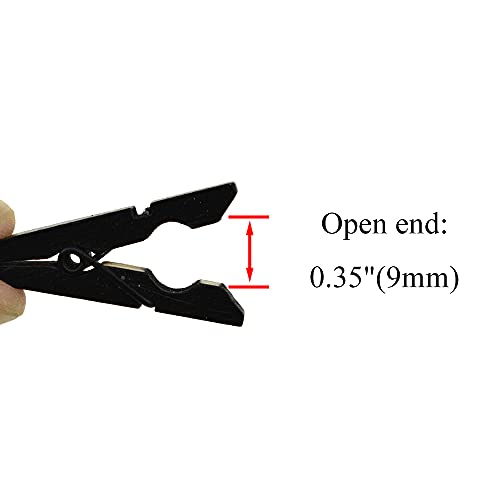 HAHIYO Black Wooden Clothes Pins Clothespins Small Do NOT Fall Apart 1.38 inches Length 50 Pack Sturdy Strong Springs No Rust No Discoloration for Laundry Bathroom DIY Craft Photos Food Opened Bags - size: Black 1.38 inches 50 Pack
