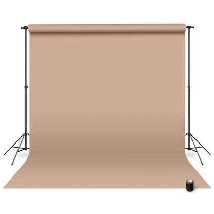Denny Manufacturing - Seamless Paper Backdrop for Photography, Khaki Seamless Paper Roll (53 in x 36 ft) Includes Free Roll Black Gaffer Tape (2 in x 13 ft) - color: Khaki Brown, size: 53 in x 36 ft