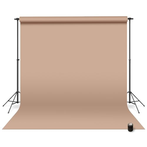Denny Manufacturing - Seamless Paper Backdrop for Photography, Khaki Seamless Paper Roll (53 in x 36 ft) Includes Free Roll Black Gaffer Tape (2 in x 13 ft) - color: Khaki Brown, size: 53 in x 36 ft