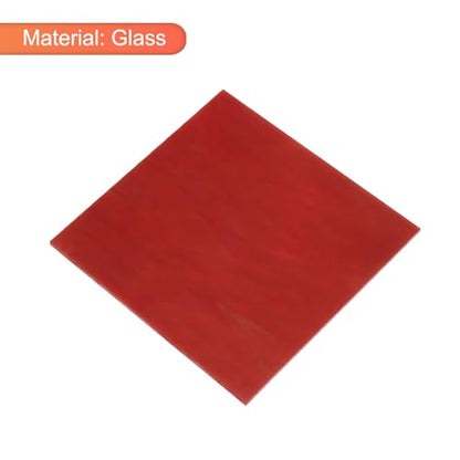 MECCANIXITY Stained Glass Sheet Mosaic Tile 3.9 Inch x 3.9 Inch Deep Red Stained Glass Sheets for Crafts DIY, Art Project - color: Deep Red