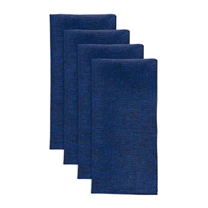Solino Home Linen Napkins Set of 4-100% Pure Linen Royal Blue Dinner Napkins Cloth 20 x 20 Inch - Athena, Handcrafted and Machine Washable - color: 09: Royal Blue, size: 20" x 20" (Set of 4)