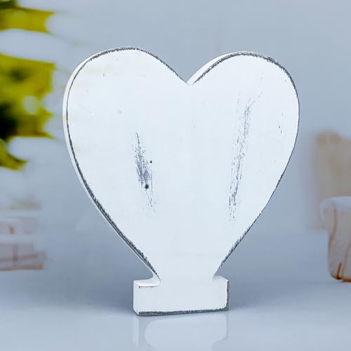 6 Inch Rustic White Wood Letters Unfinished Wood Letters for Wall Decorative White Retro Standing Letters Sign Board Decoration for Craft Home Party Projects (Love) - color: Love