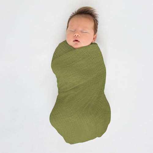 SwaddleDesigns Cotton Muslin Swaddle Blankets for Baby Boy & Baby Girl, Set of 4, Neutral Receiving Blankets for Newborn, Baby Registry & Gift, 46x46 inches, Apricity - color: Apricity