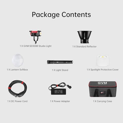 GVM 300W Photography Lighting Bi-Color Video Light with Bowens Mount Lantern Softbox and Stand CRI 97+ CCT 2700K~6800K 12 Lighting Scenes App Control Studio Lights for Photography - color: softbox