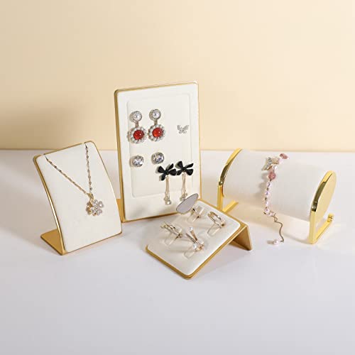 Beige Ring Display for Selling, Jewelry Ring Organizer-Velvet Metal Series - color: Cream