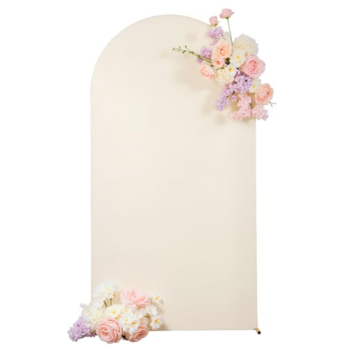 Beige Arch Backdrop Cover for Wedding, 7.2FT Beige Arch Cover Stretchy Backdrops, Double-Sided Arch Stand Covers for Wedding Ceremony, Baby Shower, Birthday Party Decoration - color: Beige, size: 7.2FT