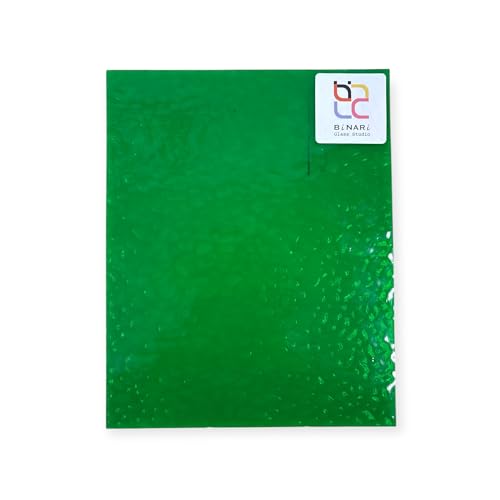 Wissmach Stained Glass Sheet and Mosaic Glass: Green English Muffle (8"x6"-1 Sheet) | Curated by BiNARi Glass Studio