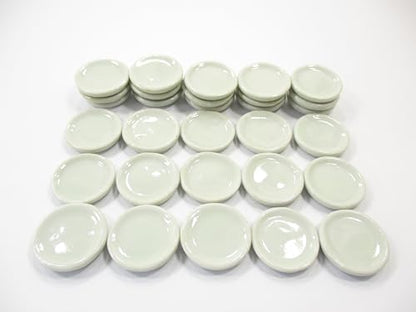 20x20mm White Round Plate Dish Dollhouse Miniature Ceramic Food Supply 12995