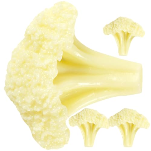 Cabilock 4Pcs Lifelike Cauliflowers Models Decorative Faux Vegetables for Restaurant Simulation Food Props with Bright Colors and Texture Easy to Clean for Photography and Teaching