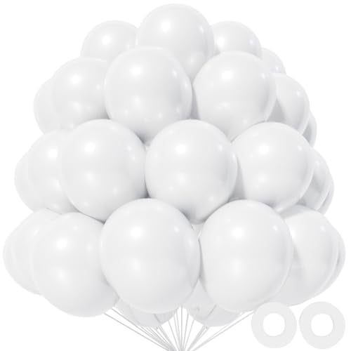 White Balloon 110pcs, 12 Inch Thickened Round Helium Balloons for New Years Christmas Birthday Engagement Bridal Shower Party Backdrop Decorations - color: B15-white, size: 12inch (Normal)