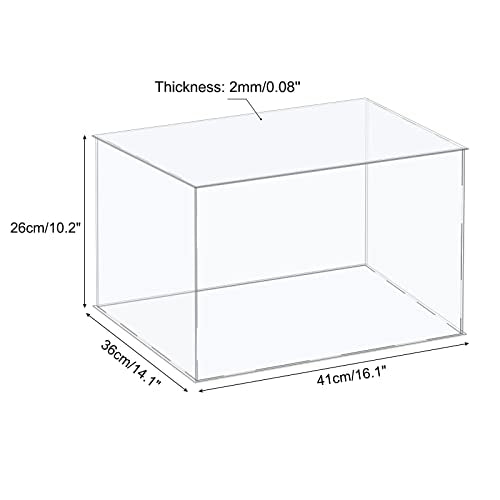 MECCANIXITY Acrylic Display Case Plastic Box Cube Storage Box Clear Assemble Showcase 16.1x14.1x10.2 Inch for Collectibles - size: 16.1x14.1x10.2 Inch