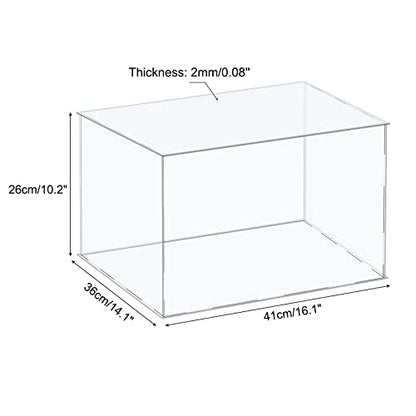 MECCANIXITY Acrylic Display Case Plastic Box Cube Storage Box Clear Assemble Showcase 16.1x14.1x10.2 Inch for Collectibles - size: 16.1x14.1x10.2 Inch