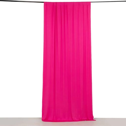 Efavormart 5ft x 10ft Fuchsia 4-Way Stretch Spandex Backdrop Curtain, Wrinkle-Free Opaque Stage Panel for Bold Parties and Branding Activations - color: Fuchsia, size: 5ftx10ft