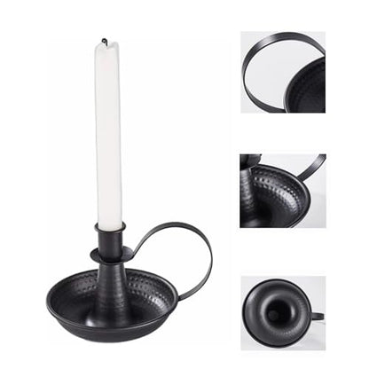 Retro Iron Taper Candle Holder，Black Candlestick Holders Candlelight Stand for Farmhouse Decor Home Wedding Party Table Decoration（2pcs）