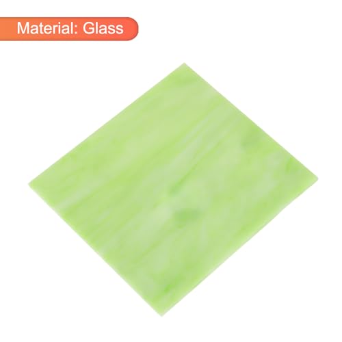 MECCANIXITY Stained Glass Sheet Mosaic Tile 3.9 Inch x 3.9 Inch Light Green Stained Glass Sheets for Crafts DIY, Art Project - color: Light Green