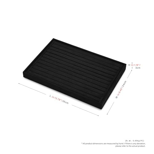 11 Slots Microfiber Jewelry Tray Ring Earring Coins Brooches Stackable Drawer Organizer Holder For Storage Display (Black) - color: Black, size: 11 Slot