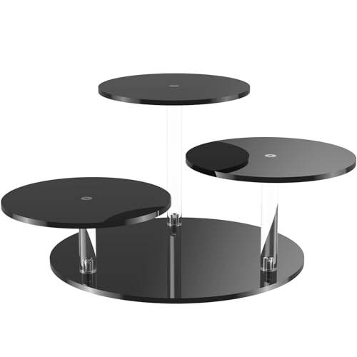 NiHome Black Acrylic Display Stand for LEGO Botanical Collection Sets, Multi-Tier Showcase Figurine Display Shelf Riser for Collectibles and Room Decor, Perfume Riser Holder, Tabletop Plant Stand - color: Black,1 PCS