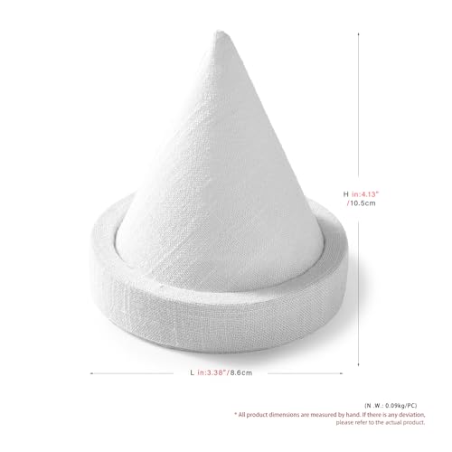 Linen Single Bracelet Bangle Display Stand Jewelry Bracelet Bangle Cone Display for Selling - color: White