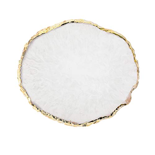 Resin Nail Art Palette,Nail Art Painting Mixed Color Palette Gold Edge Nail Gel Color Makeup Display Board (White) - color: 2# White
