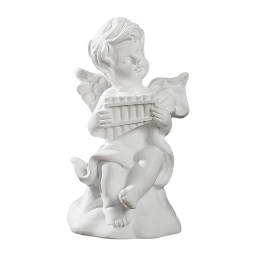 Mini Nordic Resin Roman Column, Greek Sculptural Angel Display, Photo Props, Candle Holder, Sketching Art Teaching Tools (Angel (Panpipe) - 6.5cm) - color: Angel (Panpipe) - 6.5cm