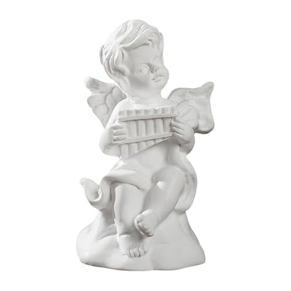 Mini Nordic Resin Roman Column, Greek Sculptural Angel Display, Photo Props, Candle Holder, Sketching Art Teaching Tools (Angel (Panpipe) - 6.5cm) - color: Angel (Panpipe) - 6.5cm