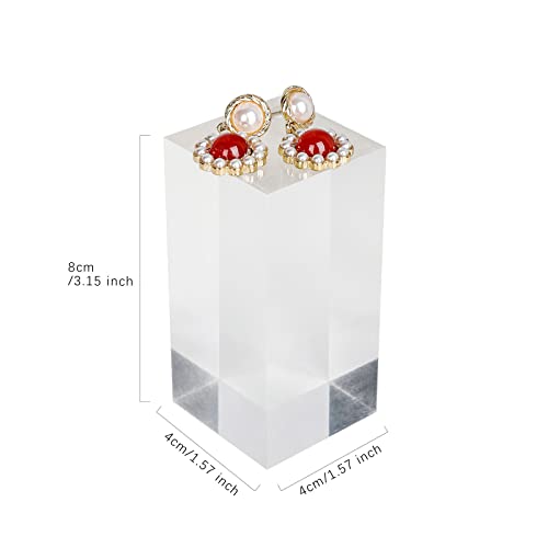 Acrylic ring risers for display, Clear jewelry stand display risers, Retail earring riser for display home decor【1.57 L x1.57 W x3.15 H inch】 - size: 1.57 L x1.57 W x3.15 H inch