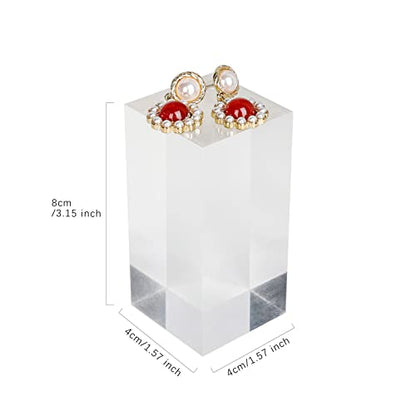Acrylic ring risers for display, Clear jewelry stand display risers, Retail earring riser for display home decor【1.57 L x1.57 W x3.15 H inch】 - size: 1.57 L x1.57 W x3.15 H inch