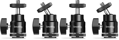 SmallRig 1/4" Camera Hot Shoe Mount, Ballhead Tripod with Additional 1/4" Screw, 2pcs Pack - 2059 (Pack of 2) - size: 2pcs pack (Pack of 2)
