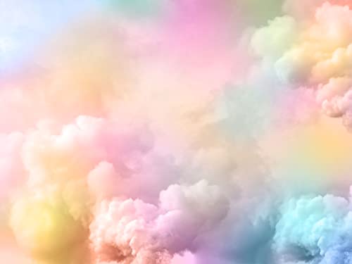 Kate 7×5ft Colorful Clouds Photography Backdrop Pink Blue Gradient Backdrop Abstract Background Fabric Photo Studio Props for Photographer Pictures - size: 7×5ft