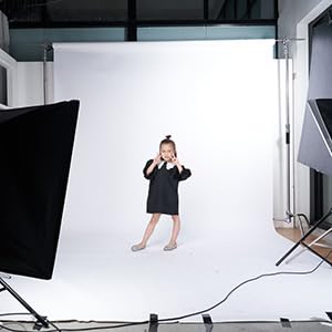 Seamless Photo Photography Background Paper Backdrop for Photoshoot, Videos, YouTube, Livestream, 107"x49.8',Snow White - color: Snow