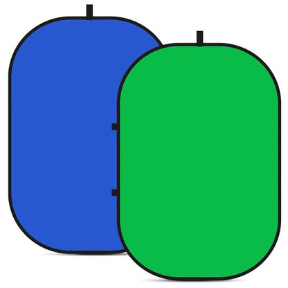 5x6.6ft/1.5×2m Chromakey Backdrop, 2-in-1 Green Screen and Blue Screen, Collapsible Pop Up Reversible Background for Photography Studio, Live Streaming, Video Shooting, YouTube(Green/Blue) - color: Green/Blue, size: 5x6.6ft