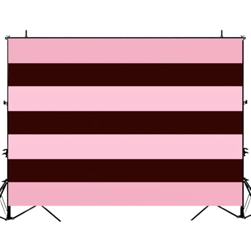 5x7ft Photography Backdrop Bold Horizontal Stripes Dark Brown Soft Pink Colors Photo Backdrop Photography Background for Photoshoot Portrait Video Party Photo Studio Prop Booth - color: Color10