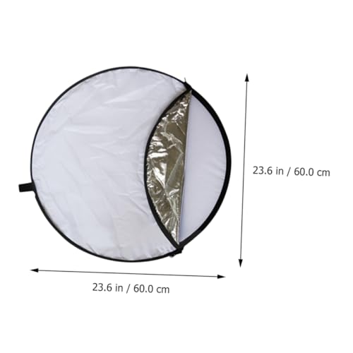 Foldable 5-in-1 60cm Photography Reflective Board and Light Diffuser for Camera Lighting, Portable Photo Reflector for Cosmetics and Jewelry, Outdoor Studio Accessory with Carrying