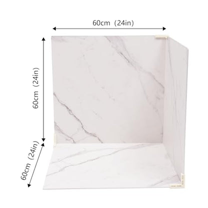 3PCS Double Sided Photography Backdrop Boards, 24x24 Inch Photo Backdrops for Food Jewelry Shooting, Marble & White Texture Photo Backdrop Board Flat Lay Surface