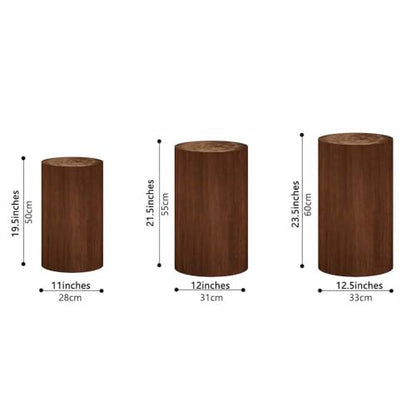 NIVIUS PHOTO Simulated Tree Stump Spandex Pillar Cover for Metal Cylinder Pedestal Stands - 3 Pieces - Covers Only, Stands are not Included (NO-1019) - color: No-1019