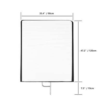 Photography Light Reflector Flag Kit, 35x47inches/90x120cm, 4-in-1 Gold/Silver/Black/White Diffuser and Translucent Diffuser, Foldable Stainless Steel Frame