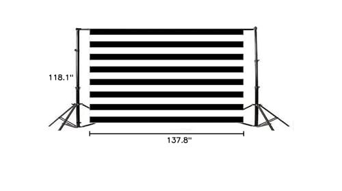 AOFOTO 12x10ft Black and White Striped Backdrop Baby Adult Birthday Party Decoration Wedding Photography Background Cloth Kids Girl Boy Portrait Photo Studio Props Baby Shower Banner Vinyl Wallpaper - size: 12x10ft