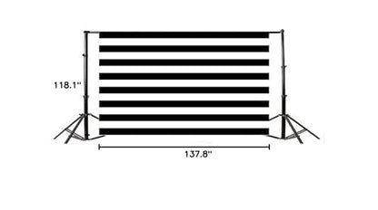 AOFOTO 12x10ft Black and White Striped Backdrop Baby Adult Birthday Party Decoration Wedding Photography Background Cloth Kids Girl Boy Portrait Photo Studio Props Baby Shower Banner Vinyl Wallpaper - size: 12x10ft