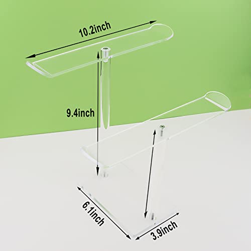 Acrylic Headband Holder, Hair Accessories Organizer Clear Stand for Girls (2-Tier & 2-Panel) - style: Modern