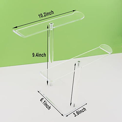 Acrylic Headband Holder, Hair Accessories Organizer Clear Stand for Girls (2-Tier & 2-Panel) - style: Modern