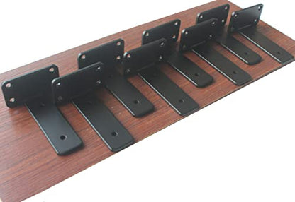 2 Pack - 5 inch Black Hidden L Shelf Bracket (1/5 Inch Thicked) Iron Floating Shelf Brackets Rustic Industrial Metal Brackets for Shelf Support - size: 5 Inch, style: Black 2 Pack
