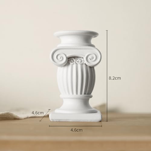 Mini Nordic Resin Roman Column, Greek Sculptural Angel Display, Photo Props, Candle Holder, Sketching Art Teaching Tools (Ionic B (White) - 8.2cm) - color: Ionic B (White) - 8.2cm