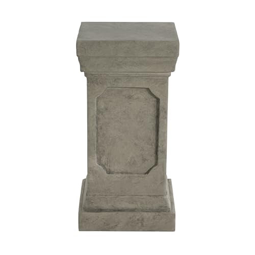 Christopher Knight Home Classic Square Flower Stand 19.25" Pedestal Plant Stand Indoor Outdoor Display Table for Ferns Orchids Sculptures with MGO Construction Brushed Finish, Light Gray - size: 19.25"