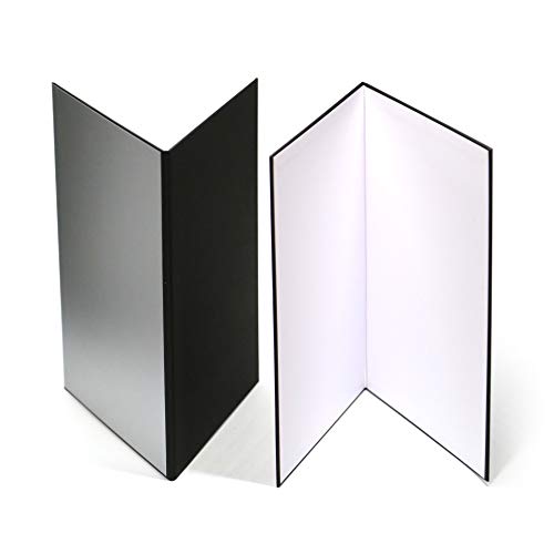 (2 PCS) Light Reflector 3 in 1 Photography Reflector Cardboard,A3 (17x12 Inch) Size Folding Light Diffuser Board for Still Life, Product and Food Photo Shooting - Black, Silver and White, 2 Pack - size: A3
