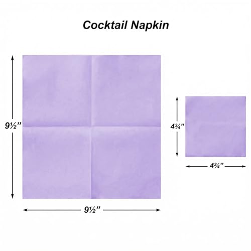 AMERICAN HOMESTEAD Cocktail Napkins - Premium 4.75"x4.75" Disposable Linen-Like Beverage Napkins - Bulk Square Party Bar Serviettes for Weddings, Parties, Events, and Daily Use - (Lilac -100 Count) - color: Lilac, size: 4.75 x 4.75