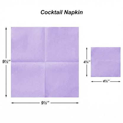 AMERICAN HOMESTEAD Cocktail Napkins - Premium 4.75"x4.75" Disposable Linen-Like Beverage Napkins - Bulk Square Party Bar Serviettes for Weddings, Parties, Events, and Daily Use - (Lilac -100 Count) - color: Lilac, size: 4.75 x 4.75