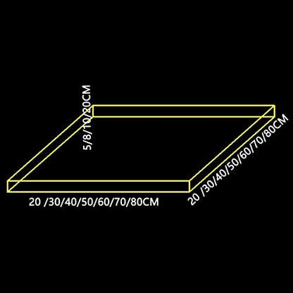 Acrylic Display Case Showcase, Clear Shallow Water Tank for Photography Storage Display, Floating Product Advertising Shooting Photo Props, Creative Cosmetic Shooting Tray - size: 70x70x8CM