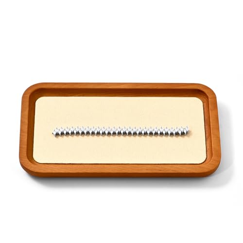 Solid Wood Jewelry Display Flat Tray for Rings Earrings Necklace Bracelet, Jewelry Photograph Display(Beige,M) - color: Beige, size: 18 * 10 * 1.5cm