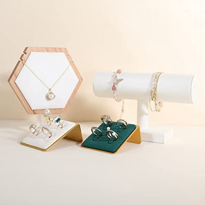 Green small felt ring holder display, gold ring jewelry stand, ring storage organizer【Velvet Ring Holder-Green 】 - color: Green